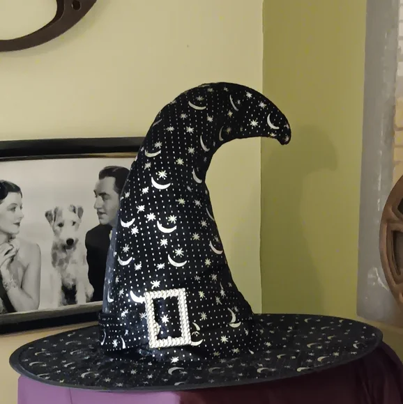 Witch Hat w Silver Moon & Stars (NEW) - Picture 1 of 7